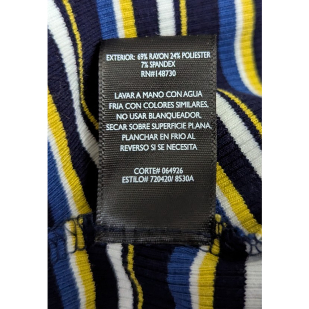 ECI New York sz S Cropped Wide Leg Jumpsuit knit tank ties stripes colorful 1159 - Picture 6 of 6
